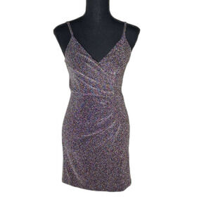 Express Multicolor Above Knee Mini Sparkly Party Dress XS